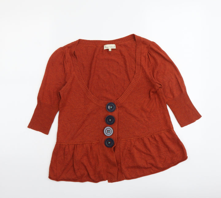 River Island Womens Red Scoop Neck Viscose Cardigan Jumper Size 10