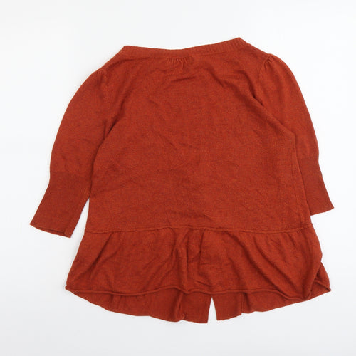 River Island Womens Red Scoop Neck Viscose Cardigan Jumper Size 10