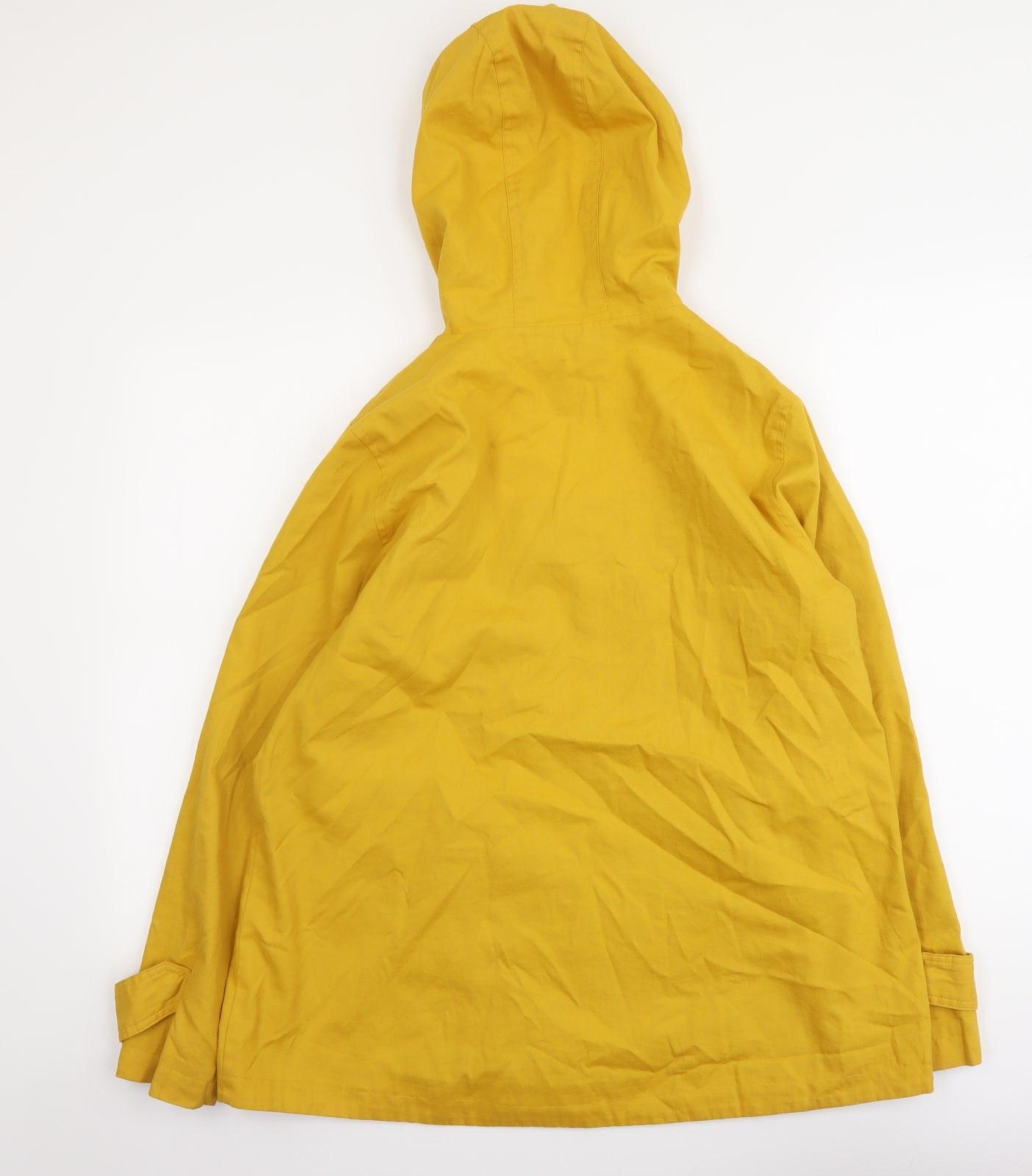 F&F Womens Yellow Striped Rain Coat Coat Size 12 Button