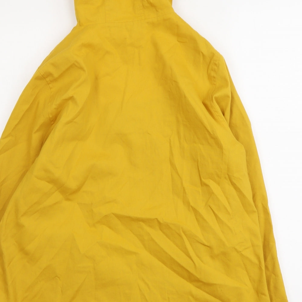 F&F Womens Yellow Striped Rain Coat Coat Size 12 Button