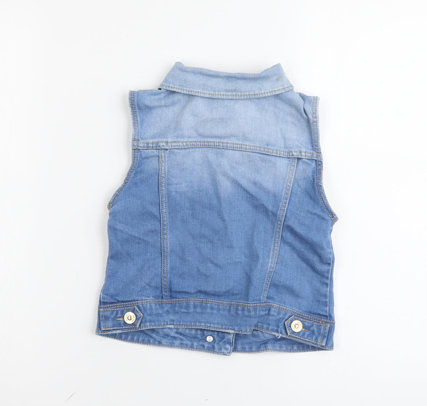 Zara Girls Blue Gilet Jacket Size 9 Years Button