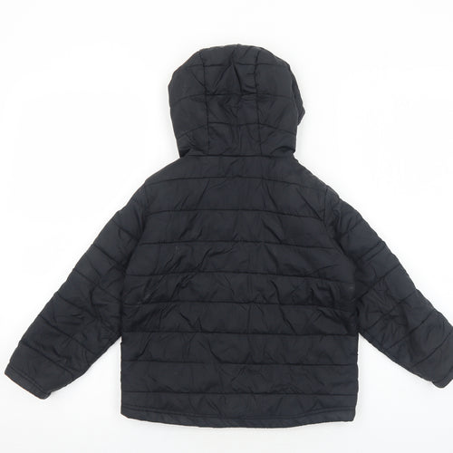 Freedom Trail Boys Black Quilted Jacket Size 5-6 Years Zip