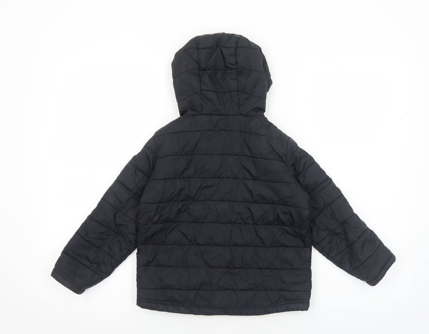 Freedom Trail Boys Black Quilted Jacket Size 5-6 Years Zip