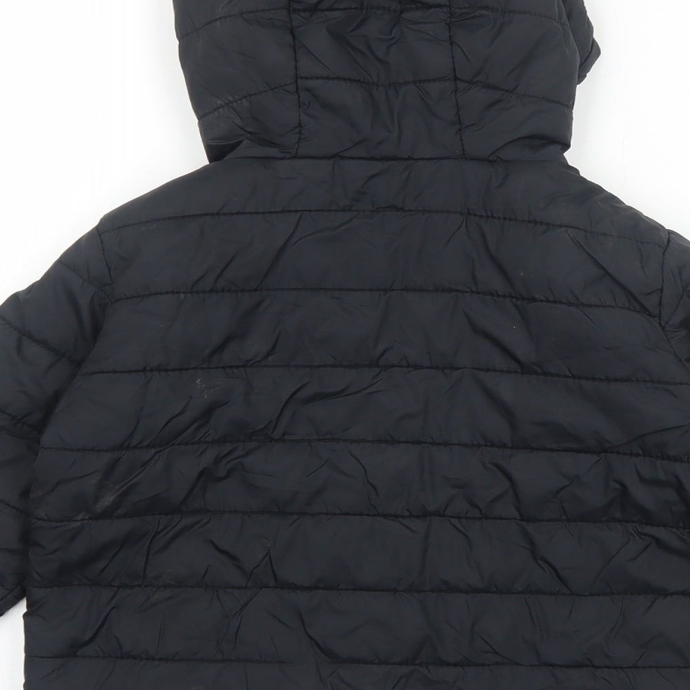 Freedom Trail Boys Black Quilted Jacket Size 5-6 Years Zip