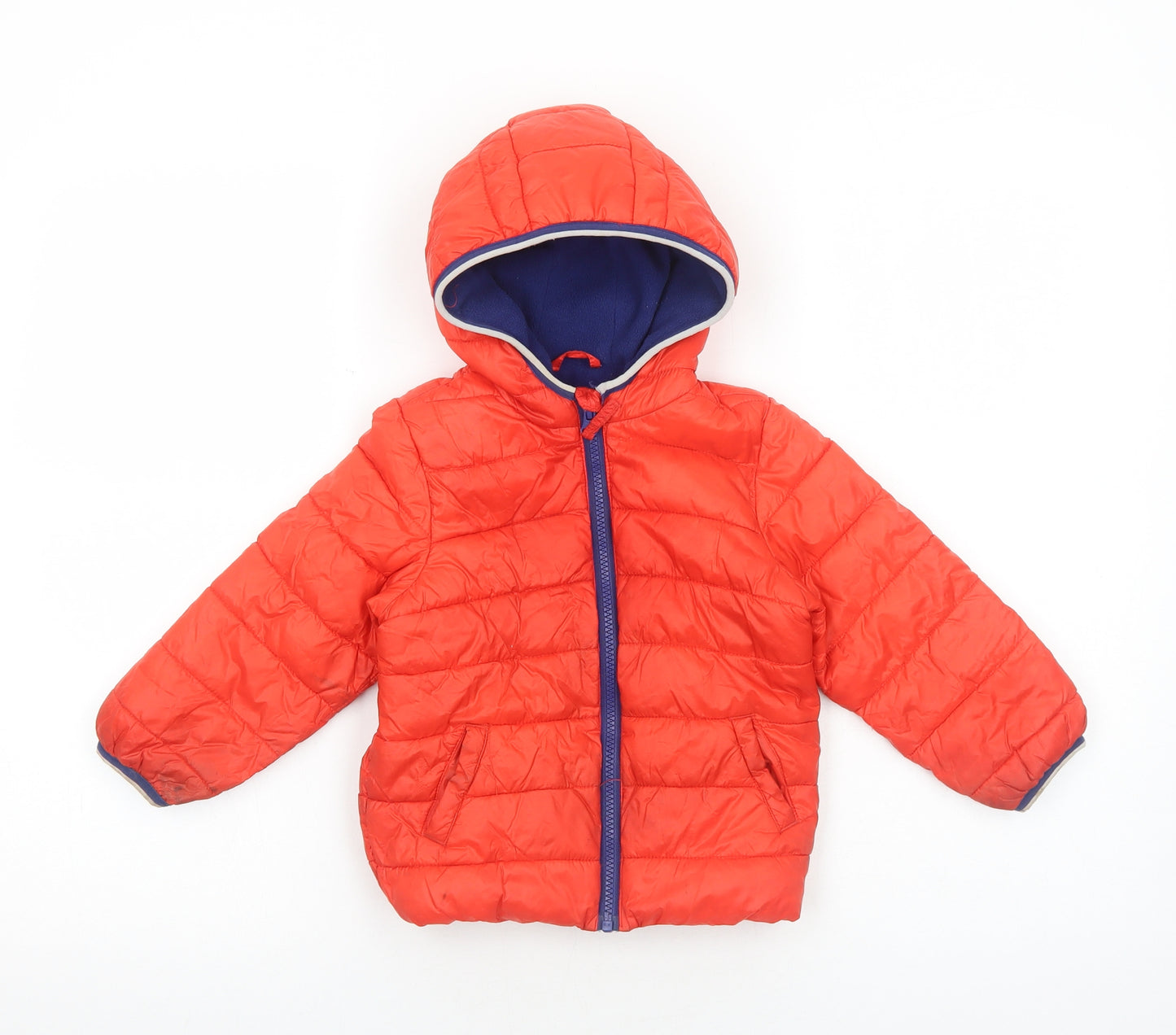 Mothercare Boys Red Puffer Jacket Jacket Size 18-24 Months Zip