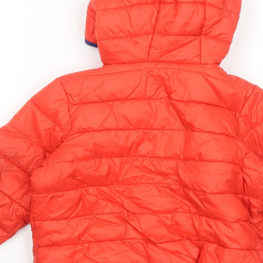 Mothercare Boys Red Puffer Jacket Jacket Size 18-24 Months Zip