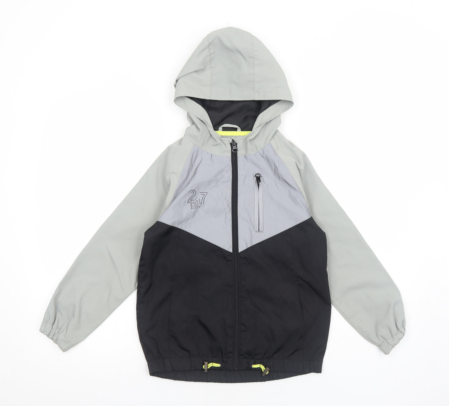 F&F Boys Grey Windbreaker Jacket Size 7-8 Years Zip