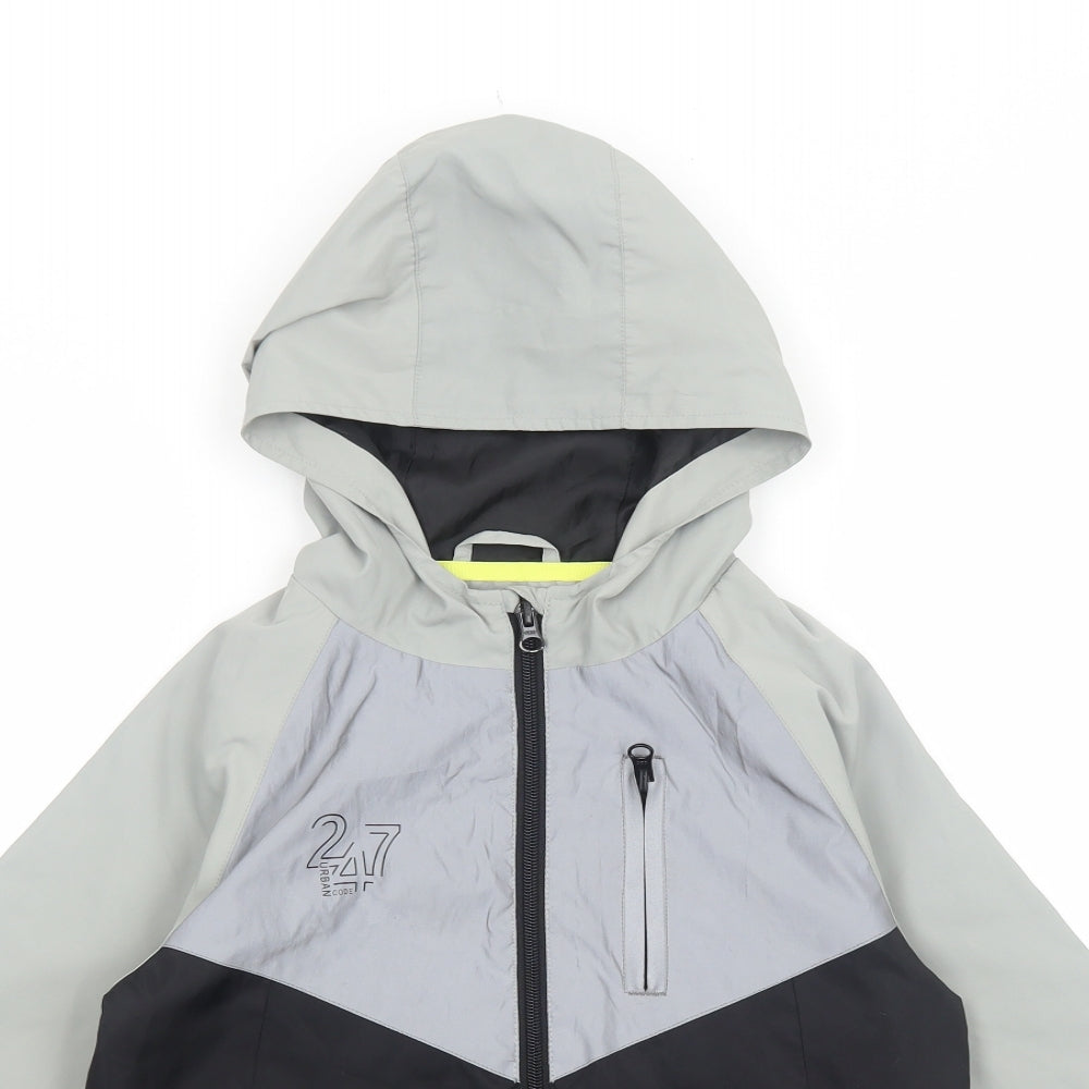 F&F Boys Grey Windbreaker Jacket Size 7-8 Years Zip