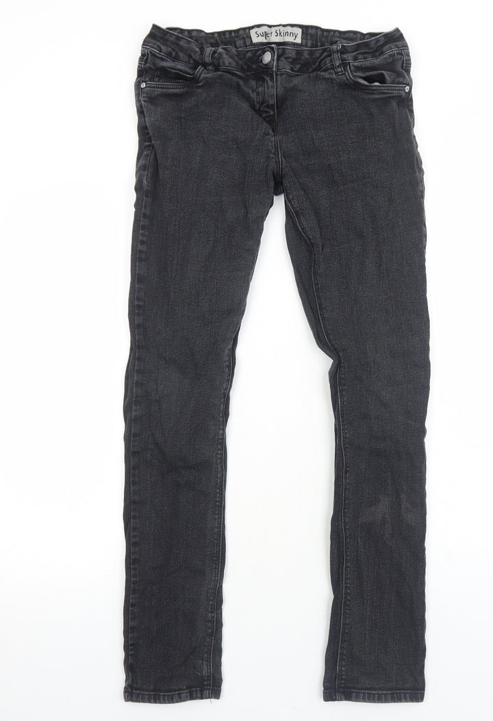 George Womens Black Cotton Skinny Jeans Size 12 Regular Zip