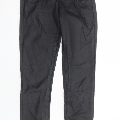 Missguided Womens Black Cotton Trousers Size 8 Regular Zip