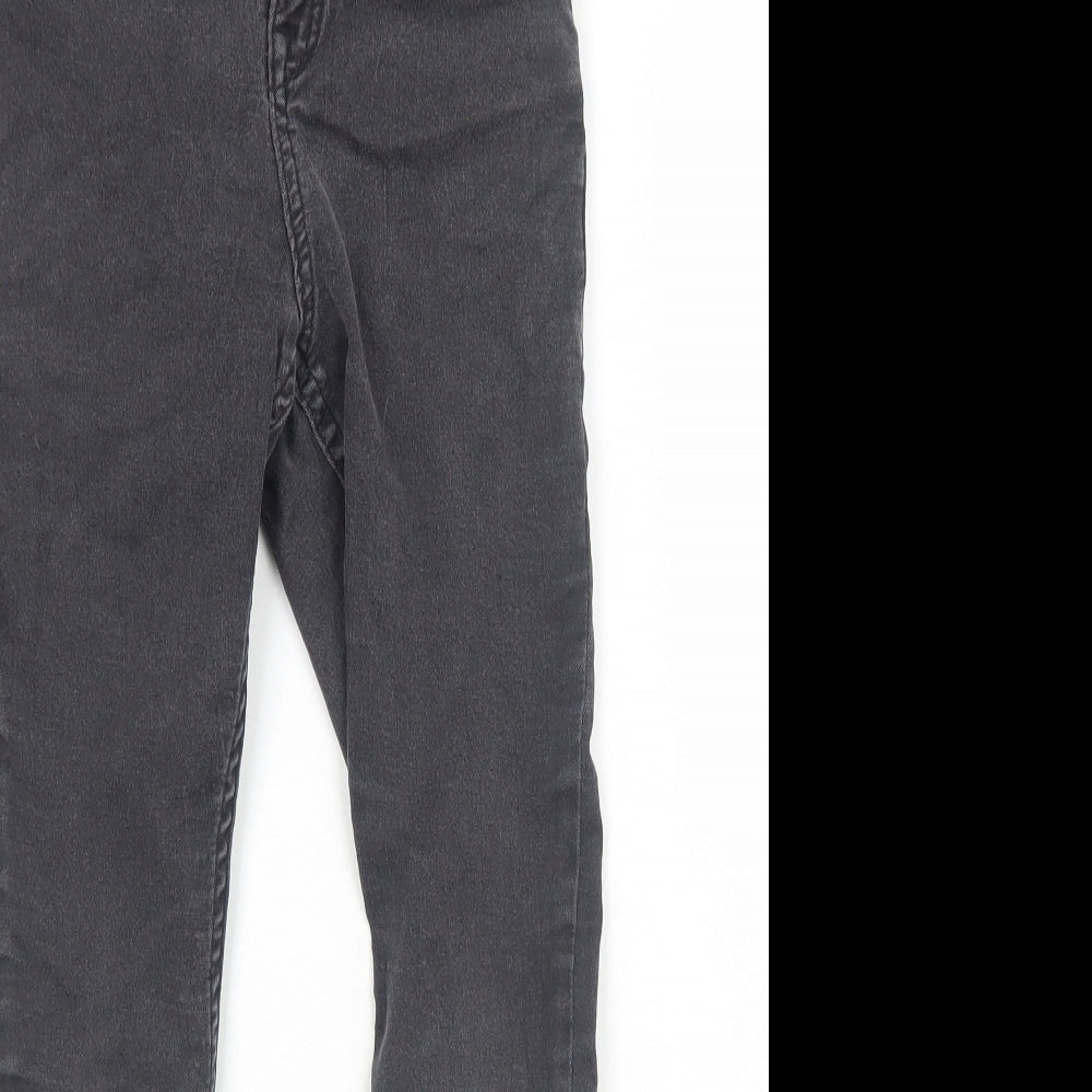 F&F Girls Grey Cotton Skinny Jeans Size 9-10 Years Regular Zip