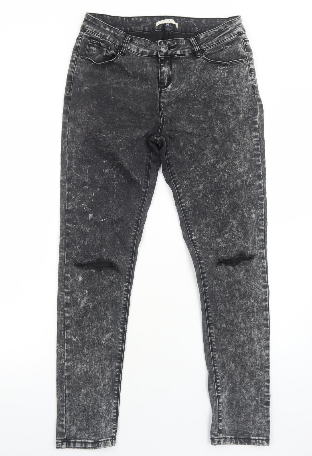 Blonde + Blonde Womens Black Cotton Skinny Jeans Size 14 Regular Zip