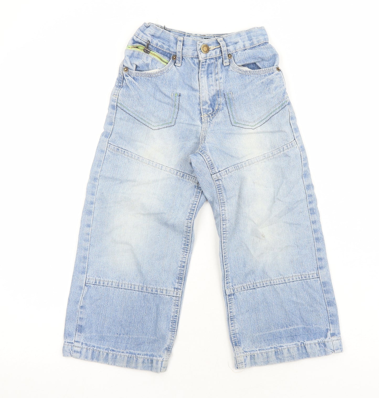 Rebel Boys Blue Cotton Straight Jeans Size 5-6 Years Regular Zip