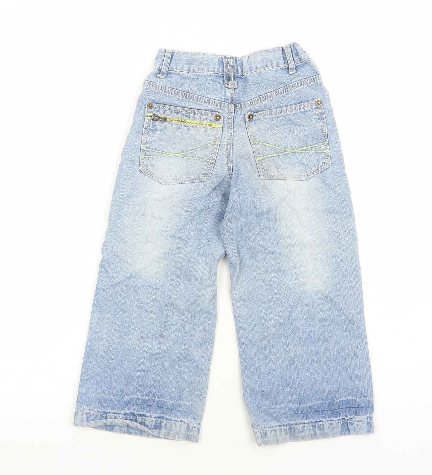 Rebel Boys Blue Cotton Straight Jeans Size 5-6 Years Regular Zip
