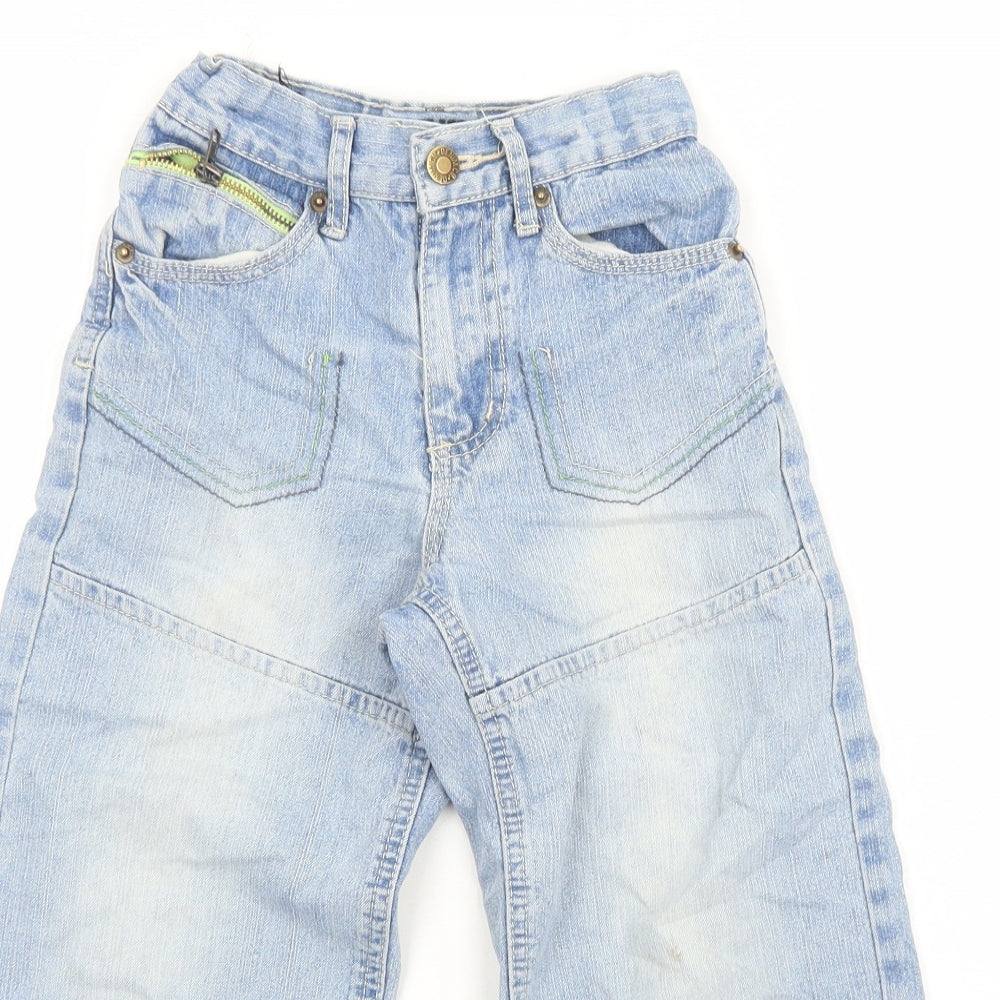 Rebel Boys Blue Cotton Straight Jeans Size 5-6 Years Regular Zip