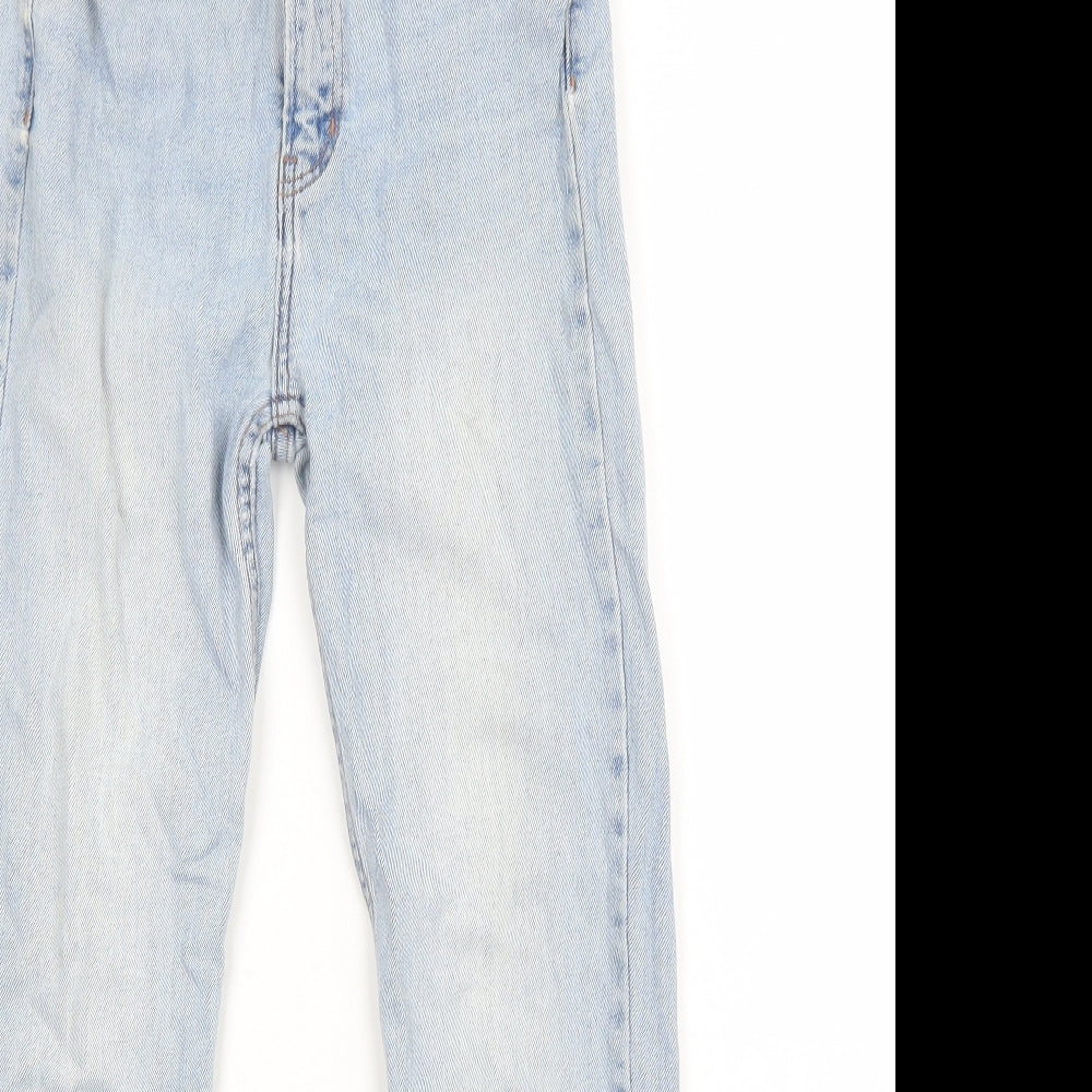 Primark Womens Blue Cotton Straight Jeans Size 8 Regular Zip