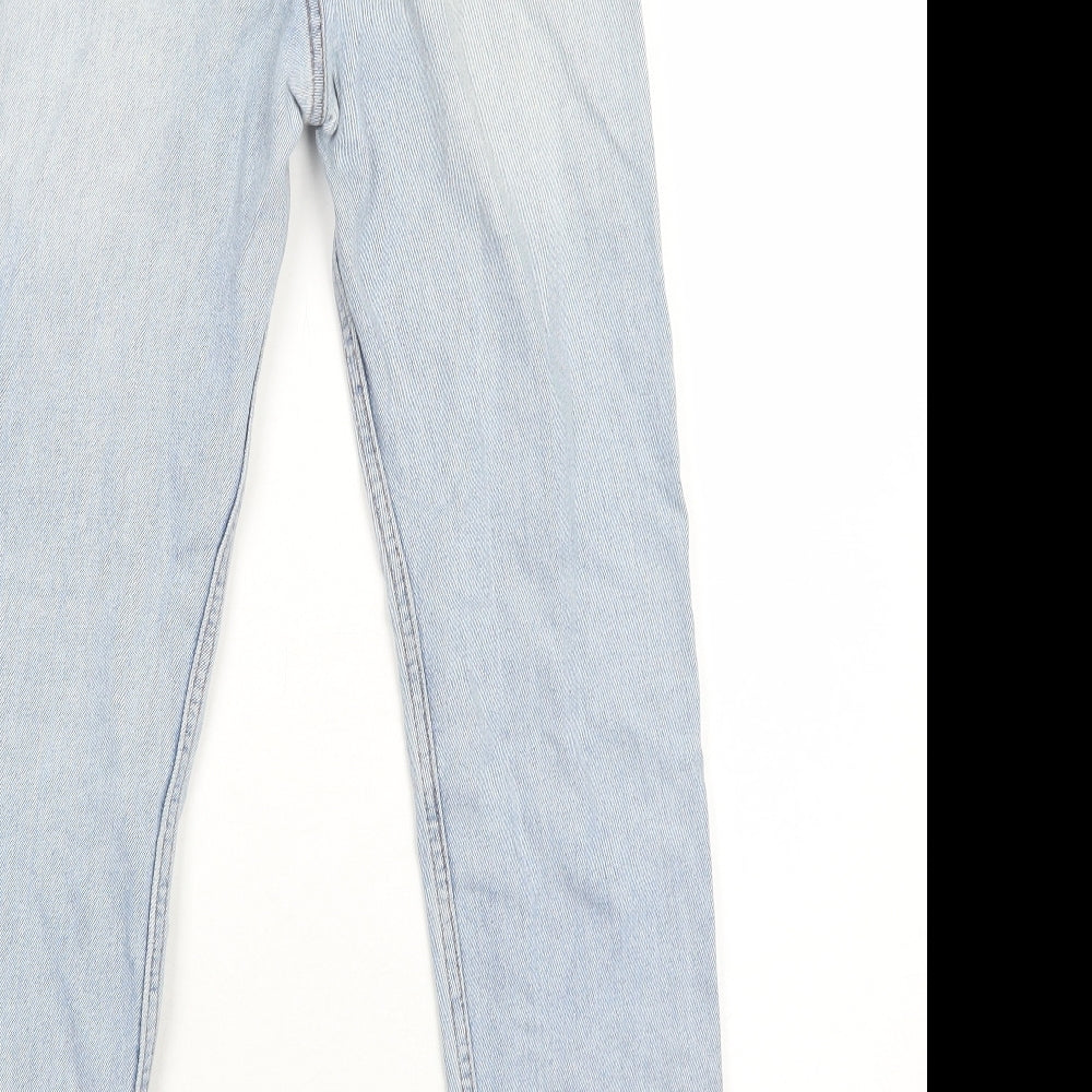 Primark Womens Blue Cotton Straight Jeans Size 8 Regular Zip