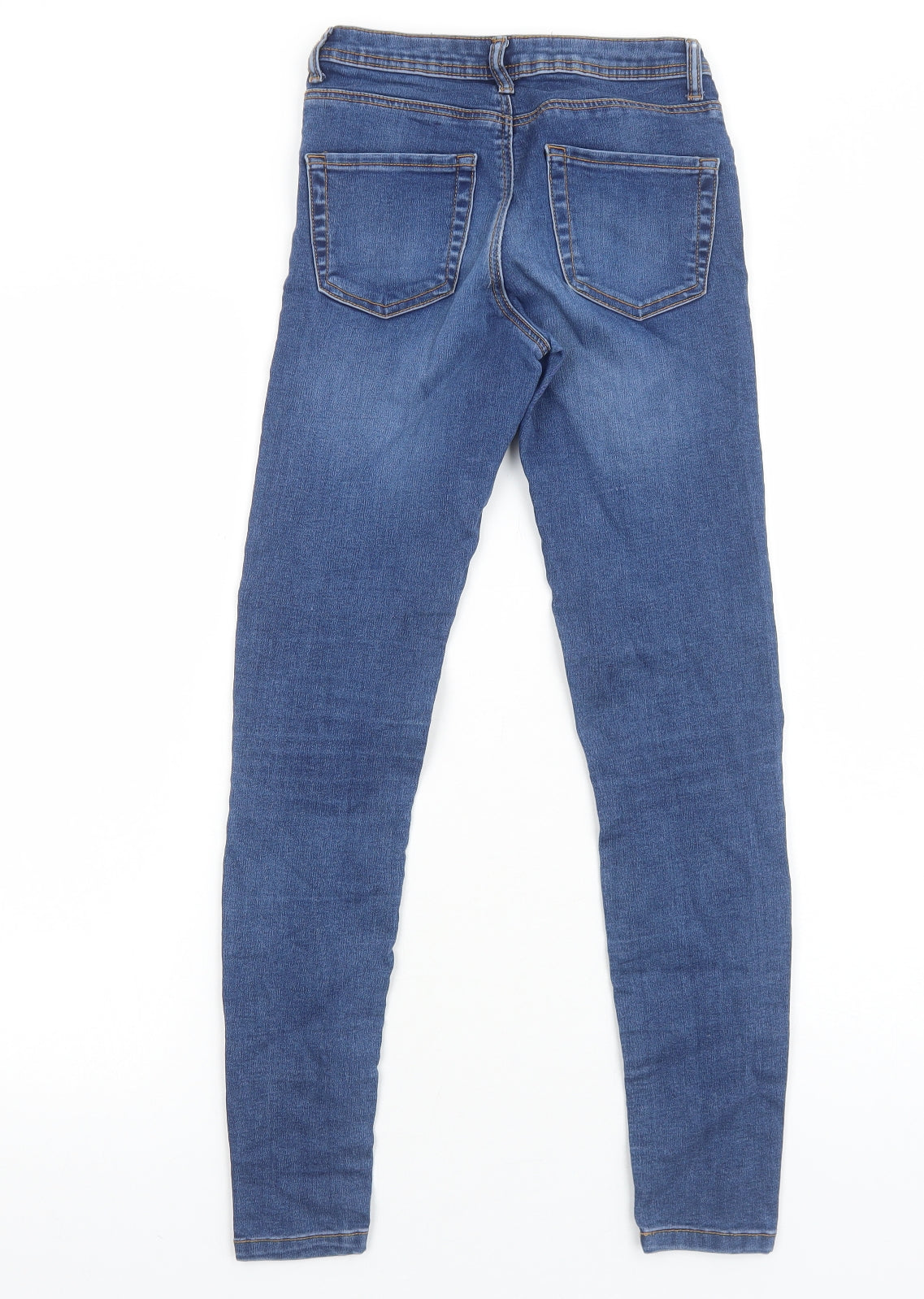 Primark Womens Blue Cotton Skinny Jeans Size 6 Regular Zip