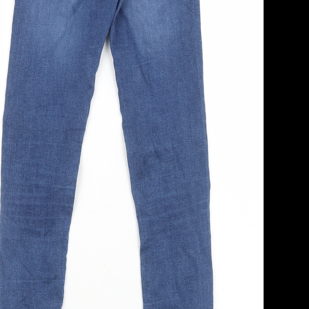 Primark Womens Blue Cotton Skinny Jeans Size 6 Regular Zip