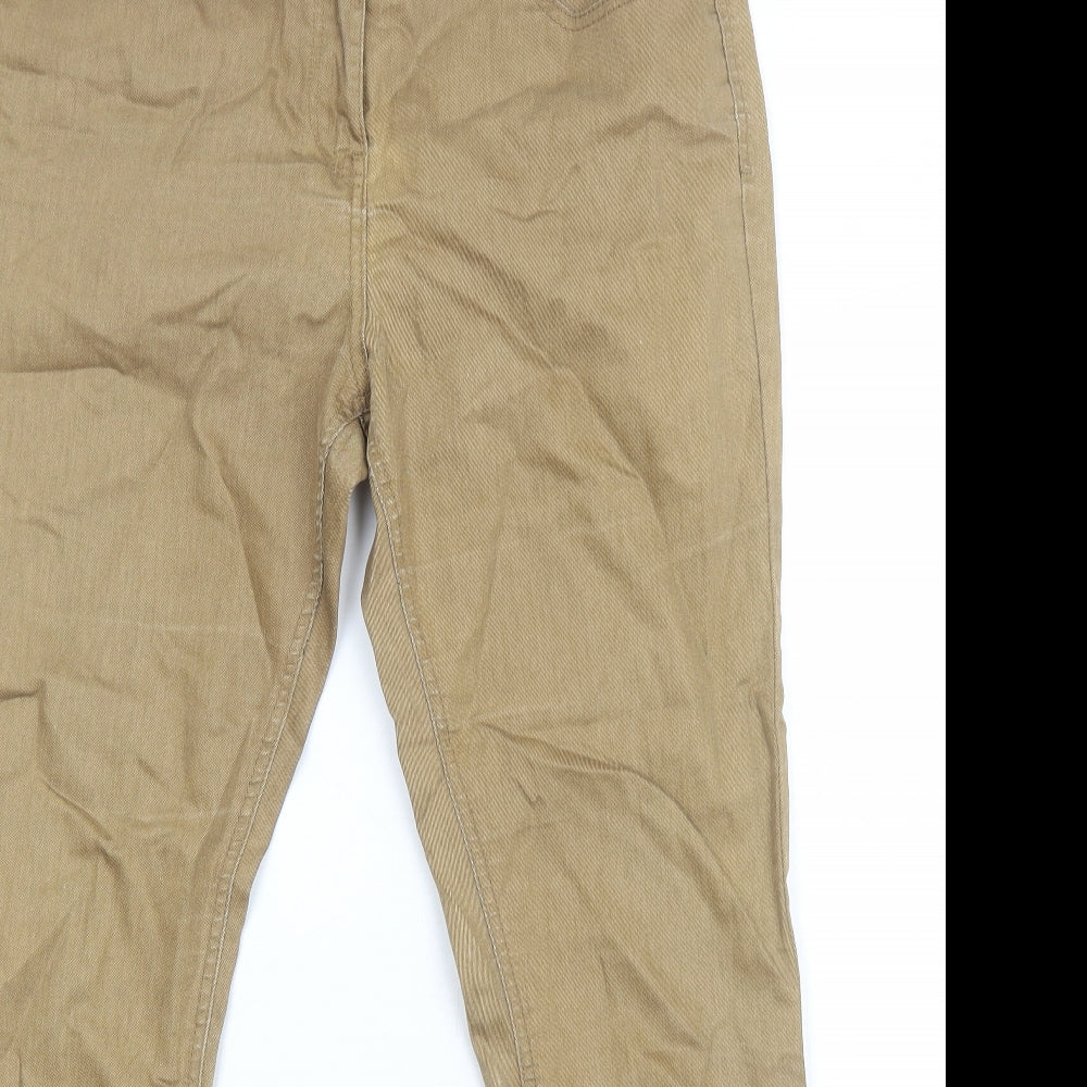 George Womens Brown Cotton Straight Jeans Size 14 Regular Zip