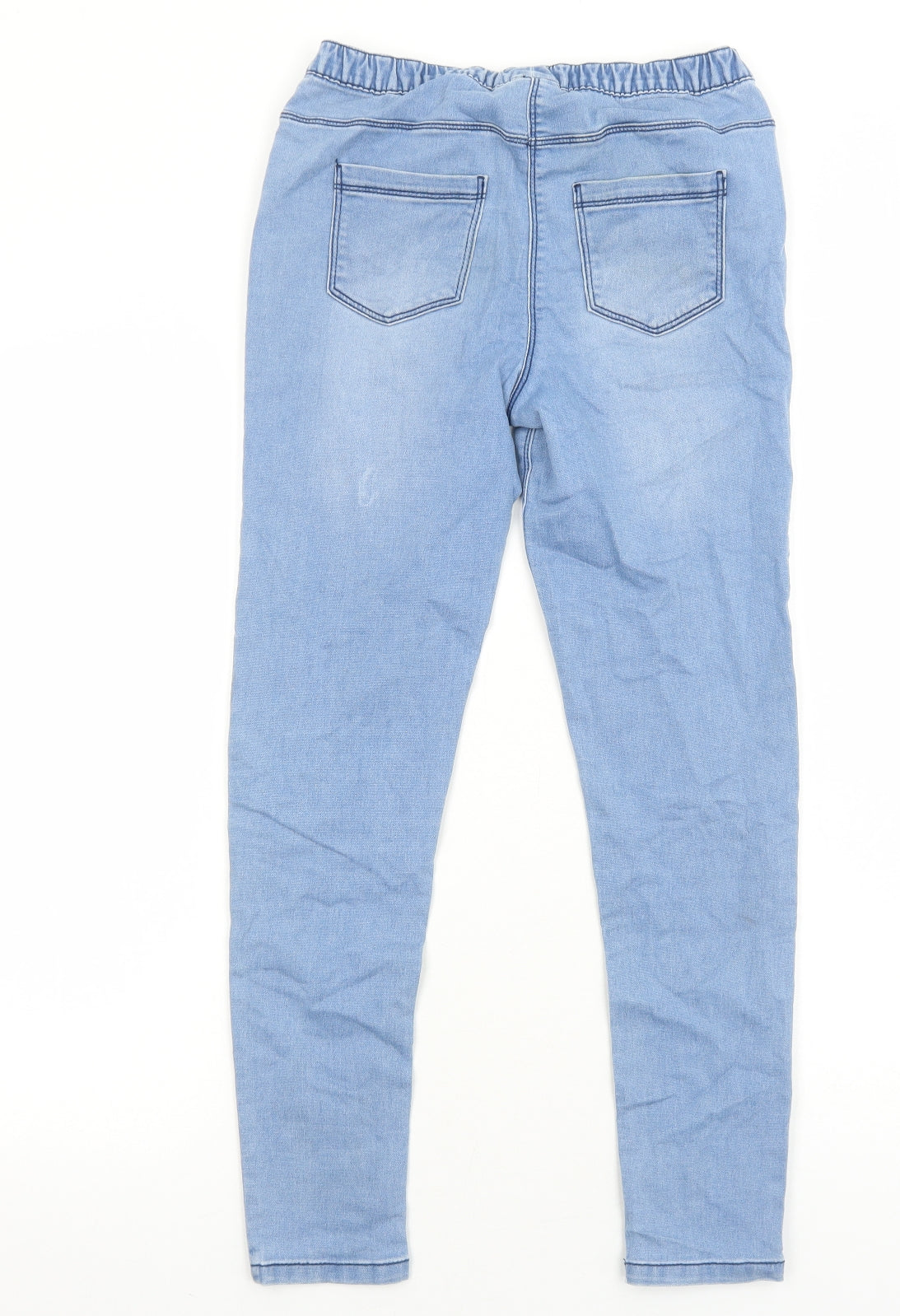 Matalan Girls Blue Cotton Skinny Jeans Size 13 Years Regular Pullover
