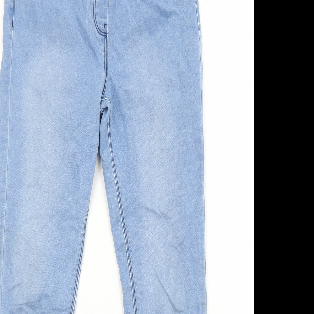 Matalan Girls Blue Cotton Skinny Jeans Size 13 Years Regular Pullover