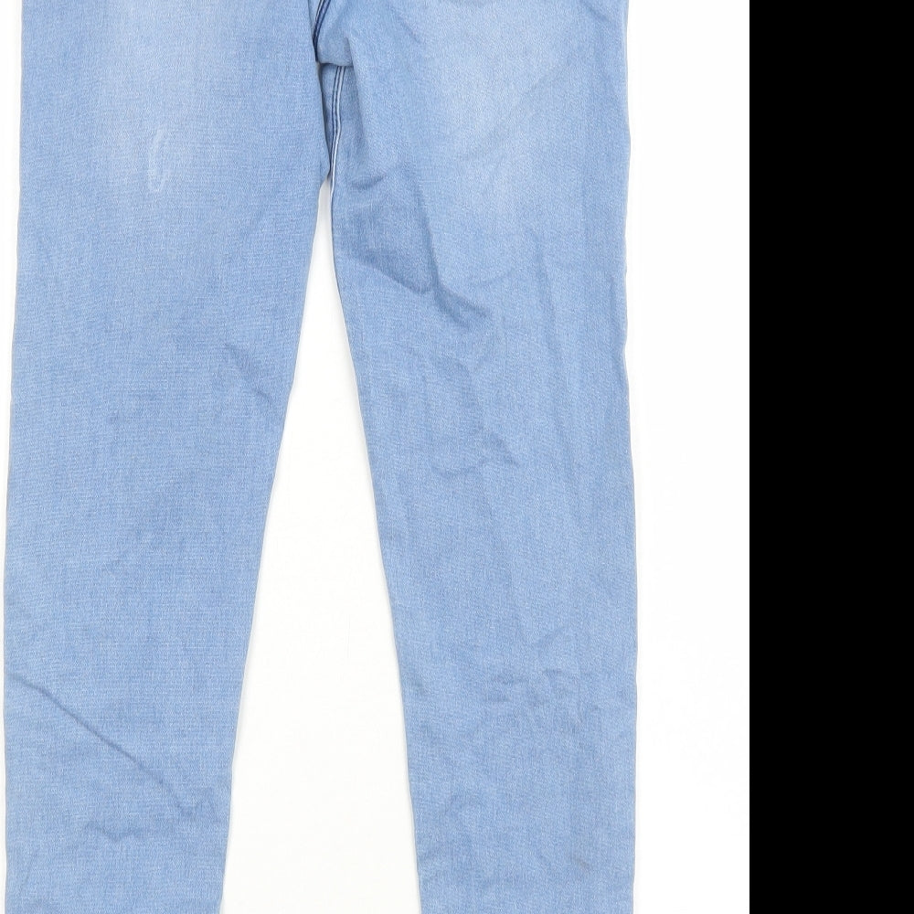 Matalan Girls Blue Cotton Skinny Jeans Size 13 Years Regular Pullover
