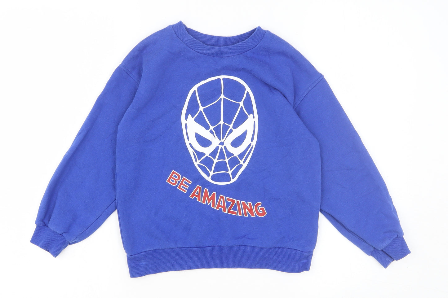H&M Boys Blue Cotton Pullover Sweatshirt Size 6-7 Years Pullover - Be Amazing
