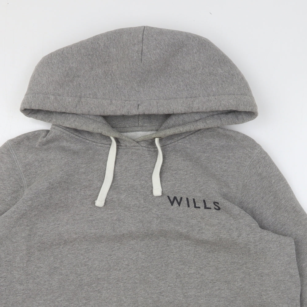 Jack Wills Womens Grey Cotton Pullover Hoodie Size 12 Pullover