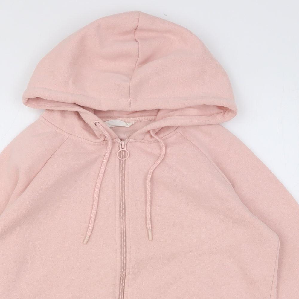 Primark Womens Pink Cotton Full Zip Hoodie Size S Zip