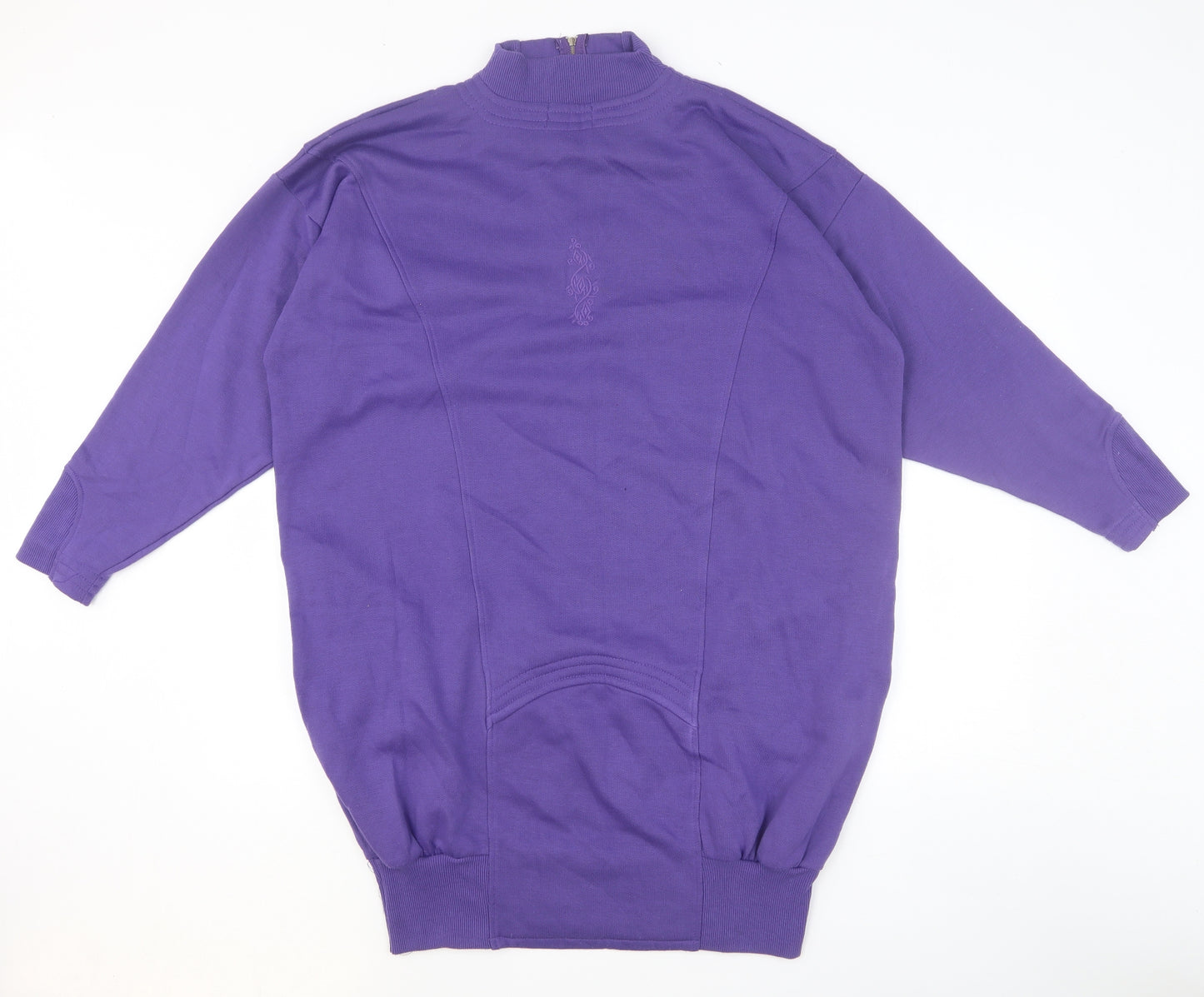 Preworn Womens Purple Cotton Pullover Sweatshirt Size S Zip - Size S/M