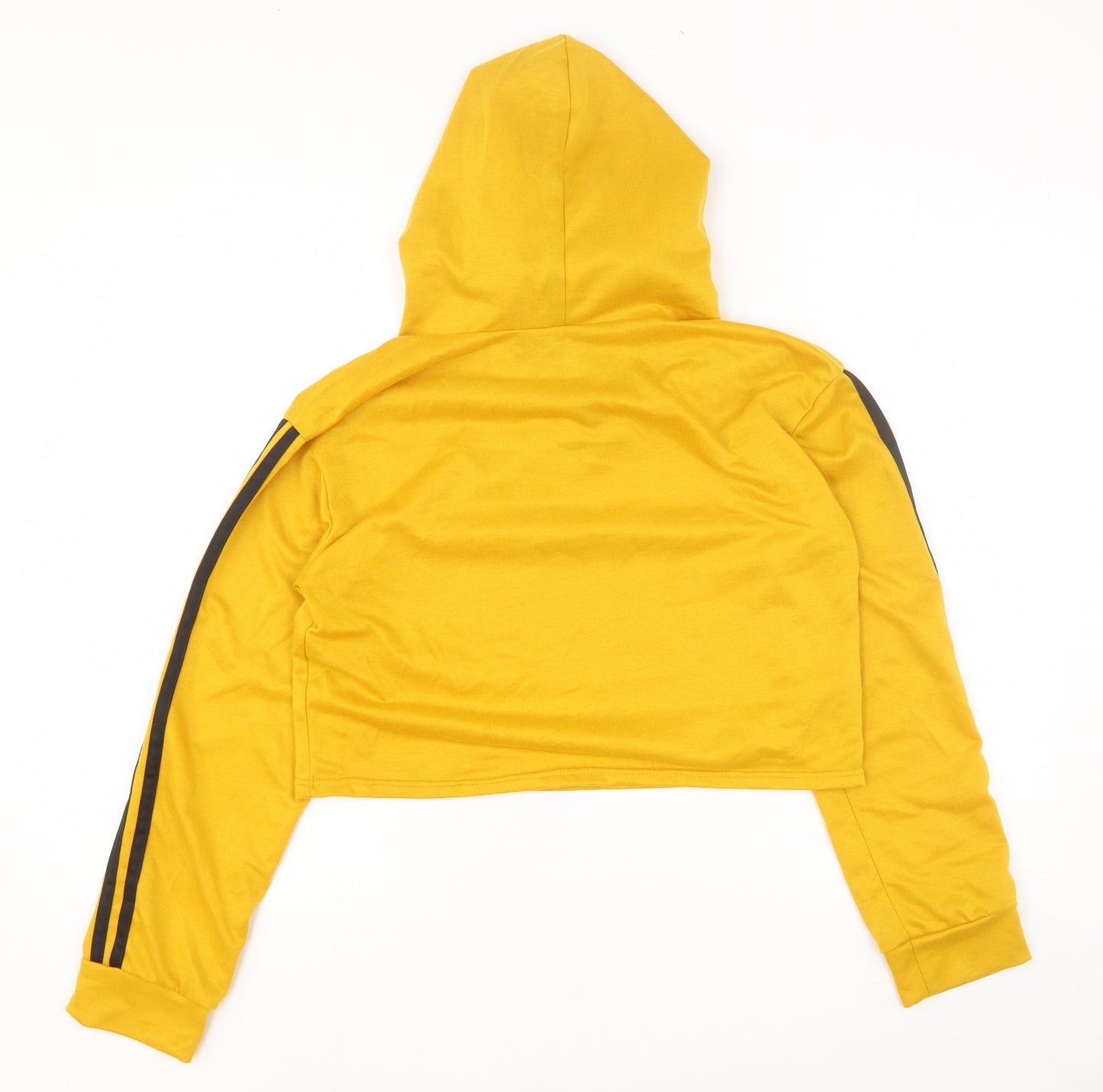 Preworn Womens Yellow Cotton Pullover Hoodie Size M Pullover - Cropped