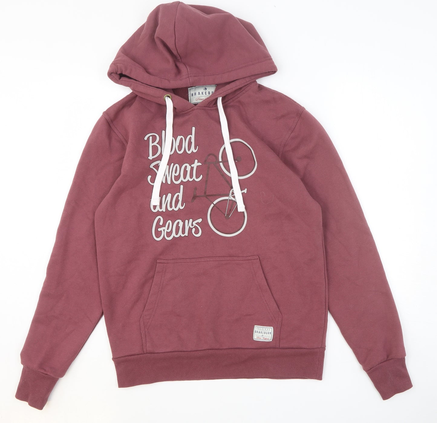 Brakeburn Mens Red Cotton Pullover Hoodie Size S - Blood, Sweat and Gears