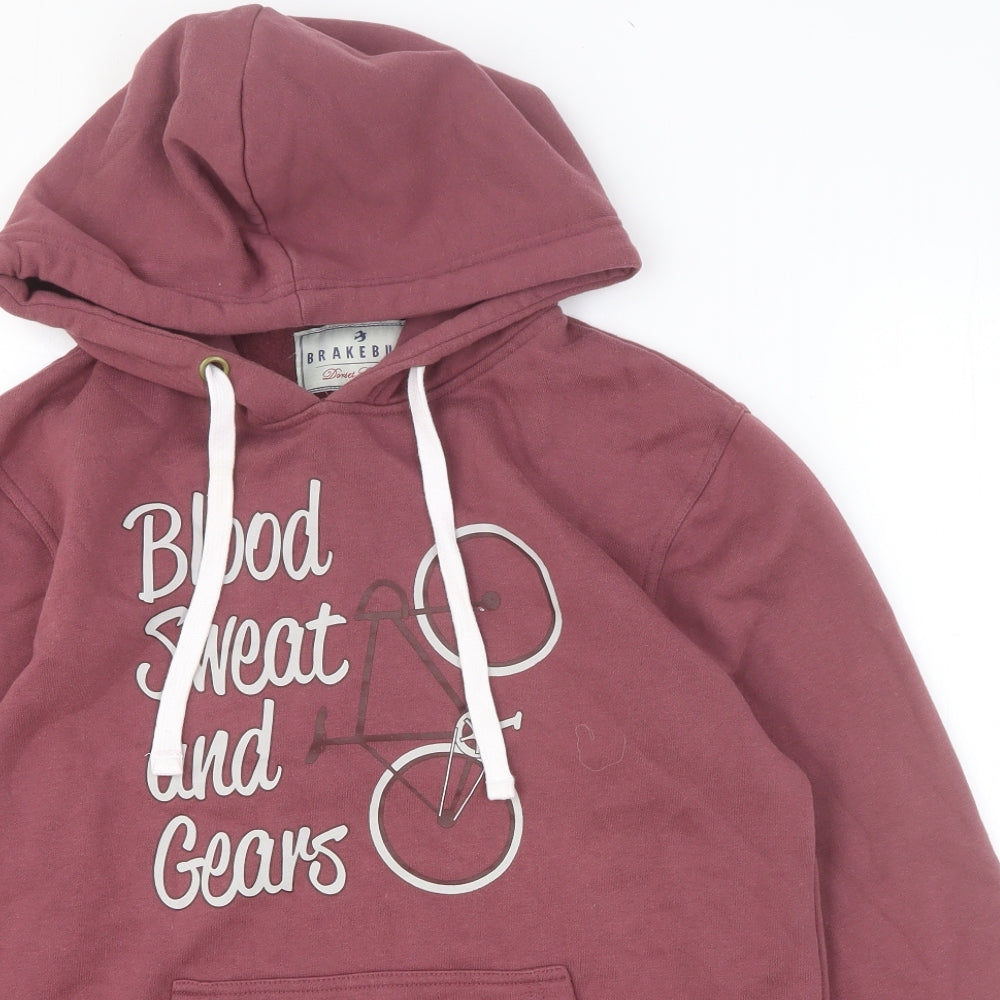 Brakeburn Mens Red Cotton Pullover Hoodie Size S - Blood, Sweat and Gears