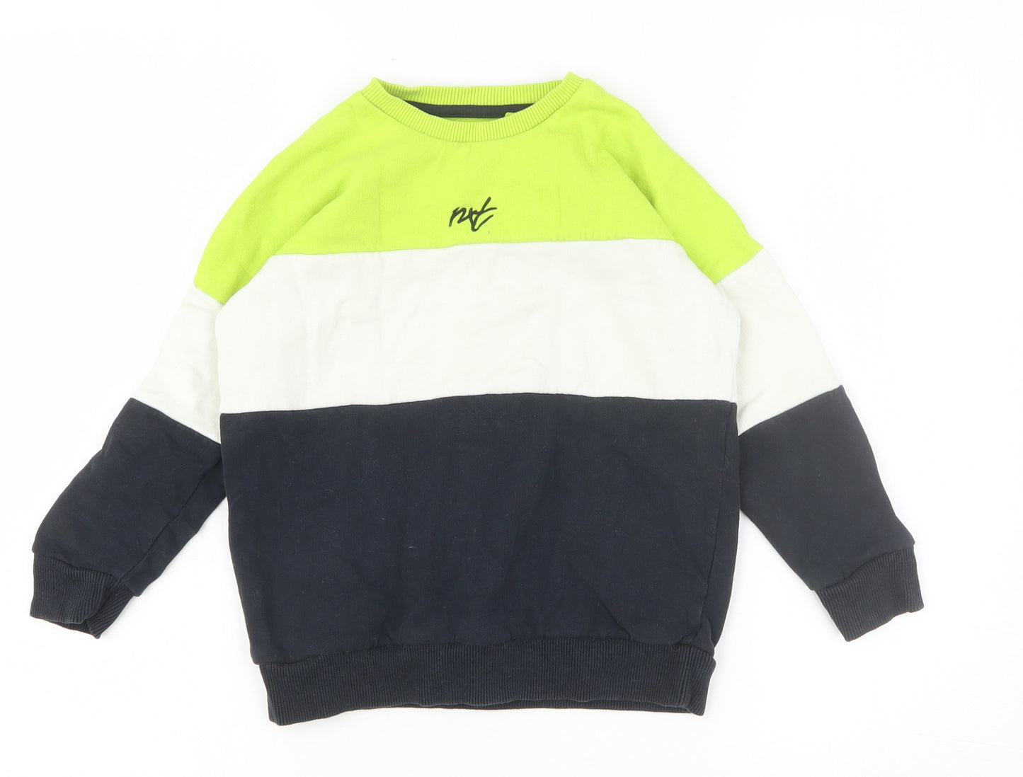 NEXT Boys Multicoloured Cotton Pullover Sweatshirt Size 6-7 Years Pullover - Colourblock
