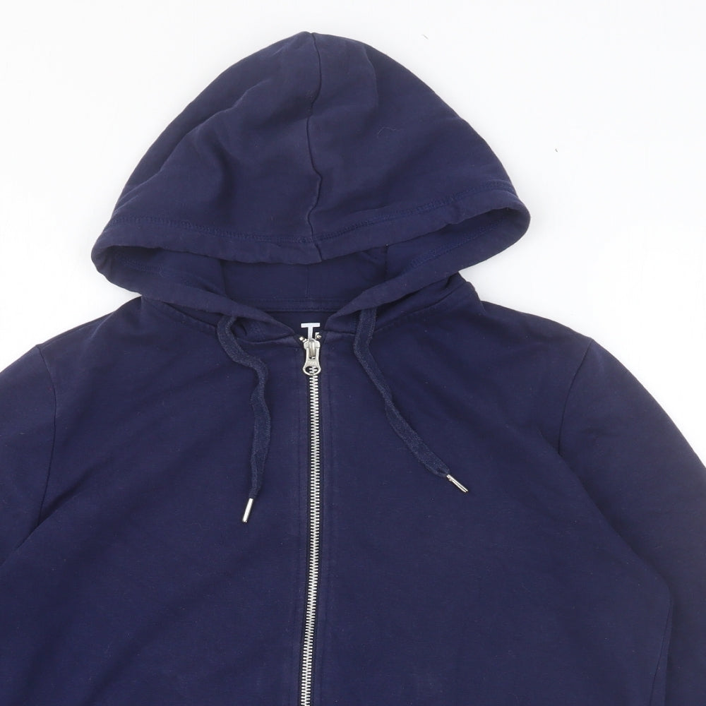 TU Womens Blue Cotton Full Zip Hoodie Size 12 Zip