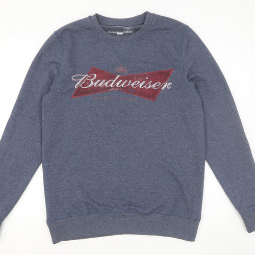 Budweiser Mens Grey Cotton Pullover Sweatshirt Size S