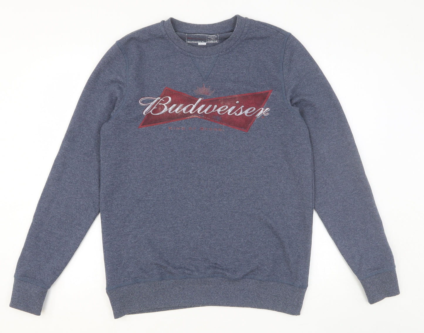 Budweiser Mens Grey Cotton Pullover Sweatshirt Size S