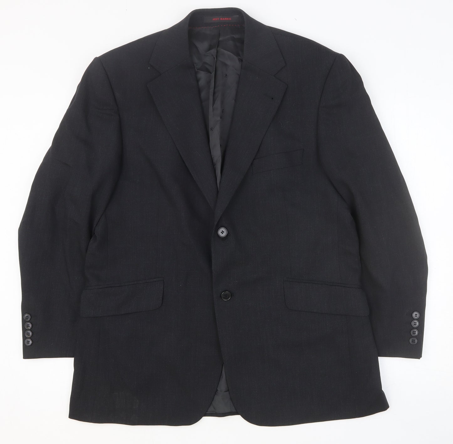 Jeff Banks Mens Grey Viscose Jacket Suit Jacket Size 42 Regular