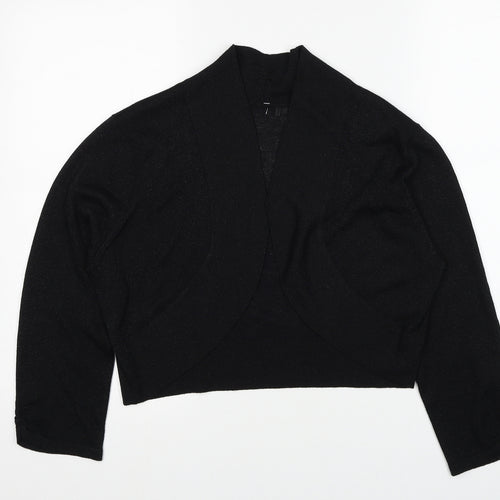 M&Co Womens Black V-Neck Viscose Cardigan Jumper Size 18