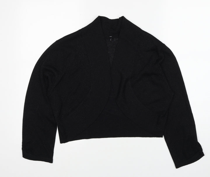 M&Co Womens Black V-Neck Viscose Cardigan Jumper Size 18