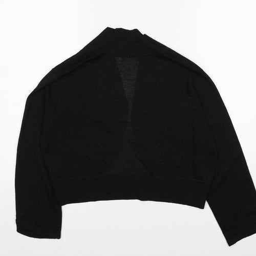 M&Co Womens Black V-Neck Viscose Cardigan Jumper Size 18