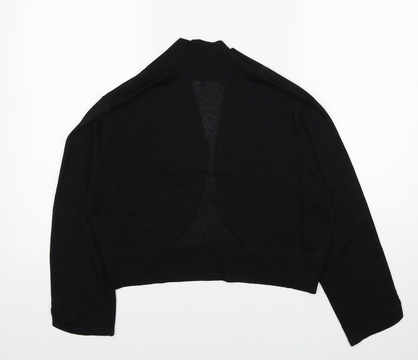 M&Co Womens Black V-Neck Viscose Cardigan Jumper Size 18