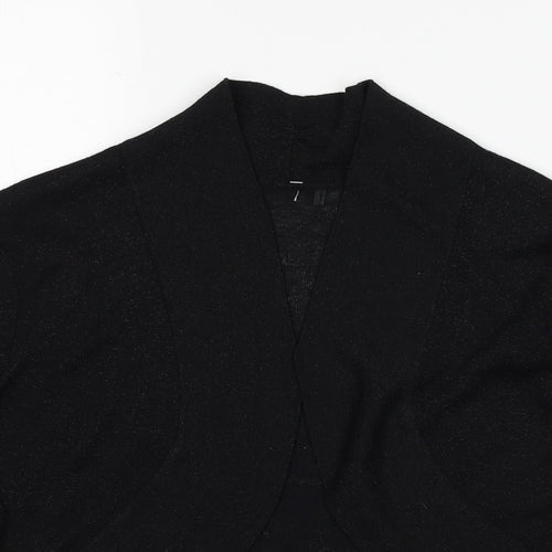 M&Co Womens Black V-Neck Viscose Cardigan Jumper Size 18