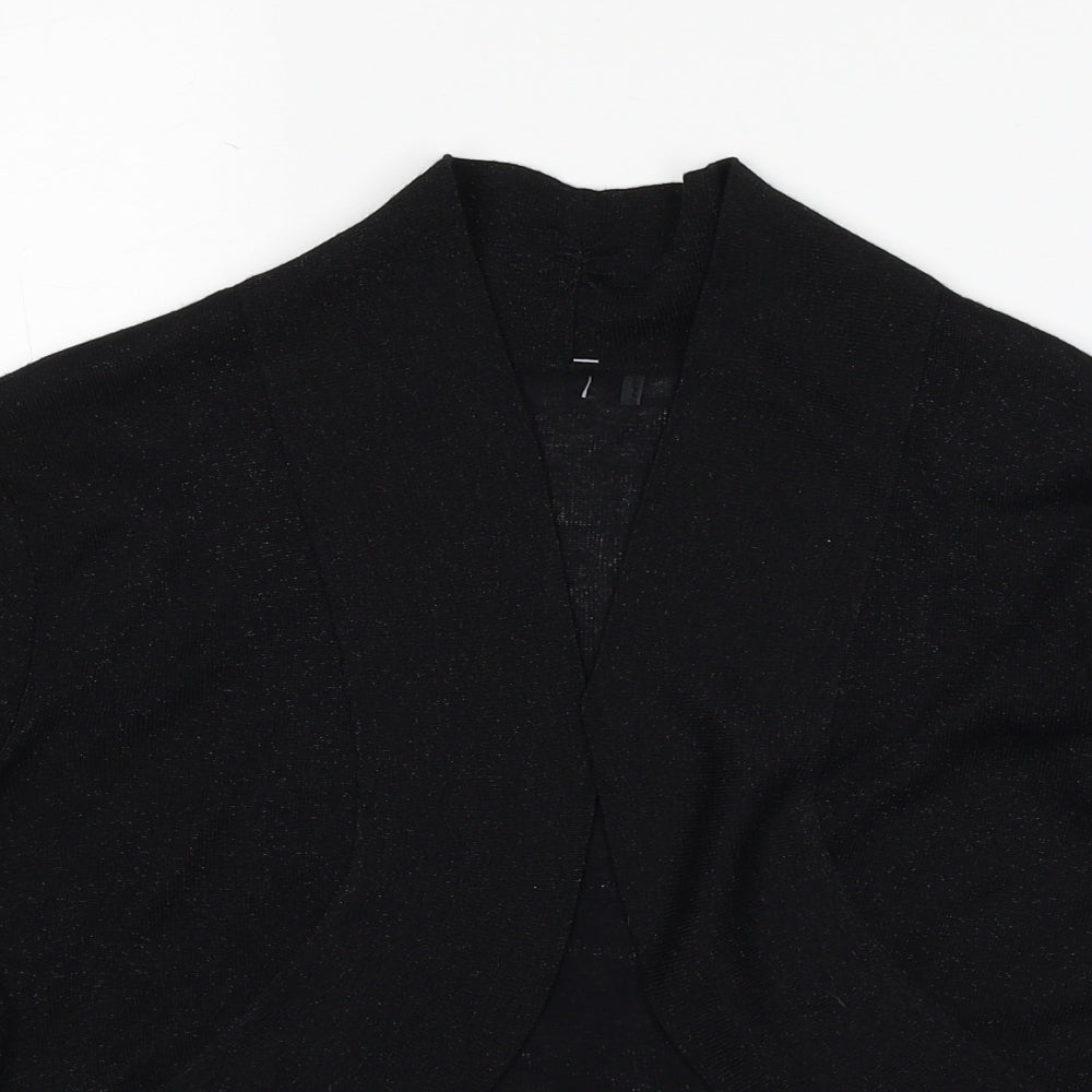M&Co Womens Black V-Neck Viscose Cardigan Jumper Size 18