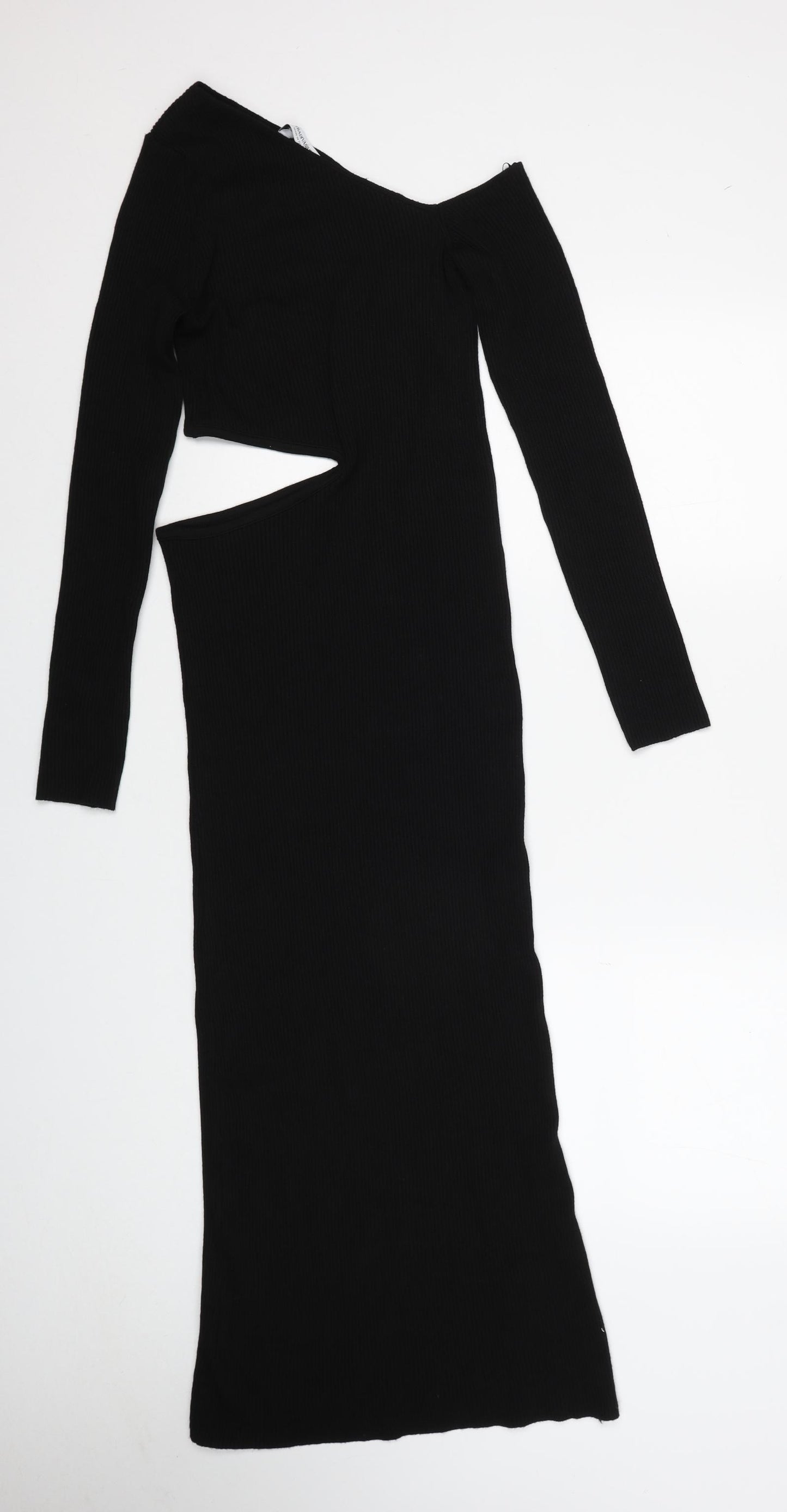Stradivarius Womens Black Viscose Sheath Size M Sweetheart Pullover