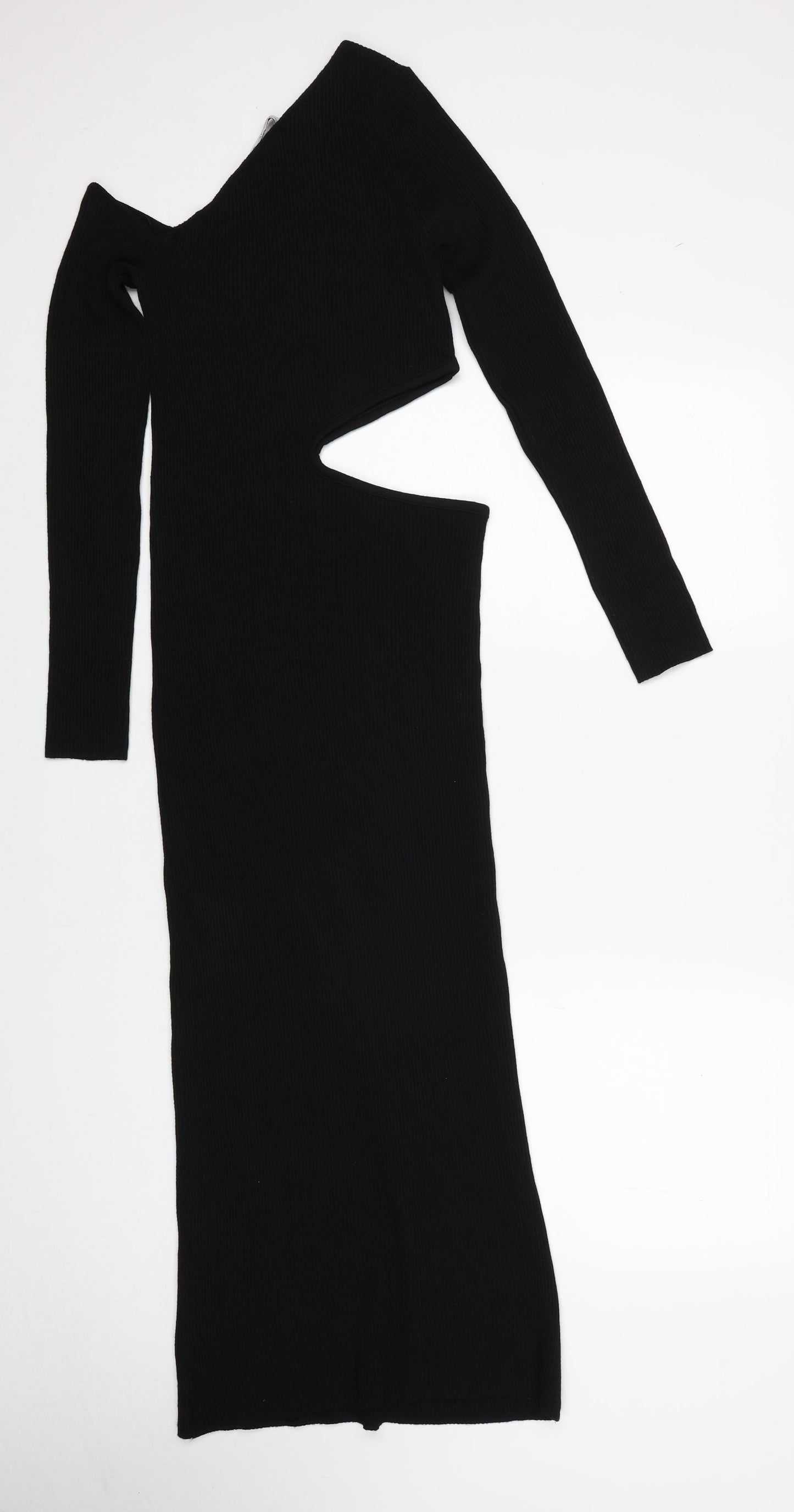 Stradivarius Womens Black Viscose Sheath Size M Sweetheart Pullover