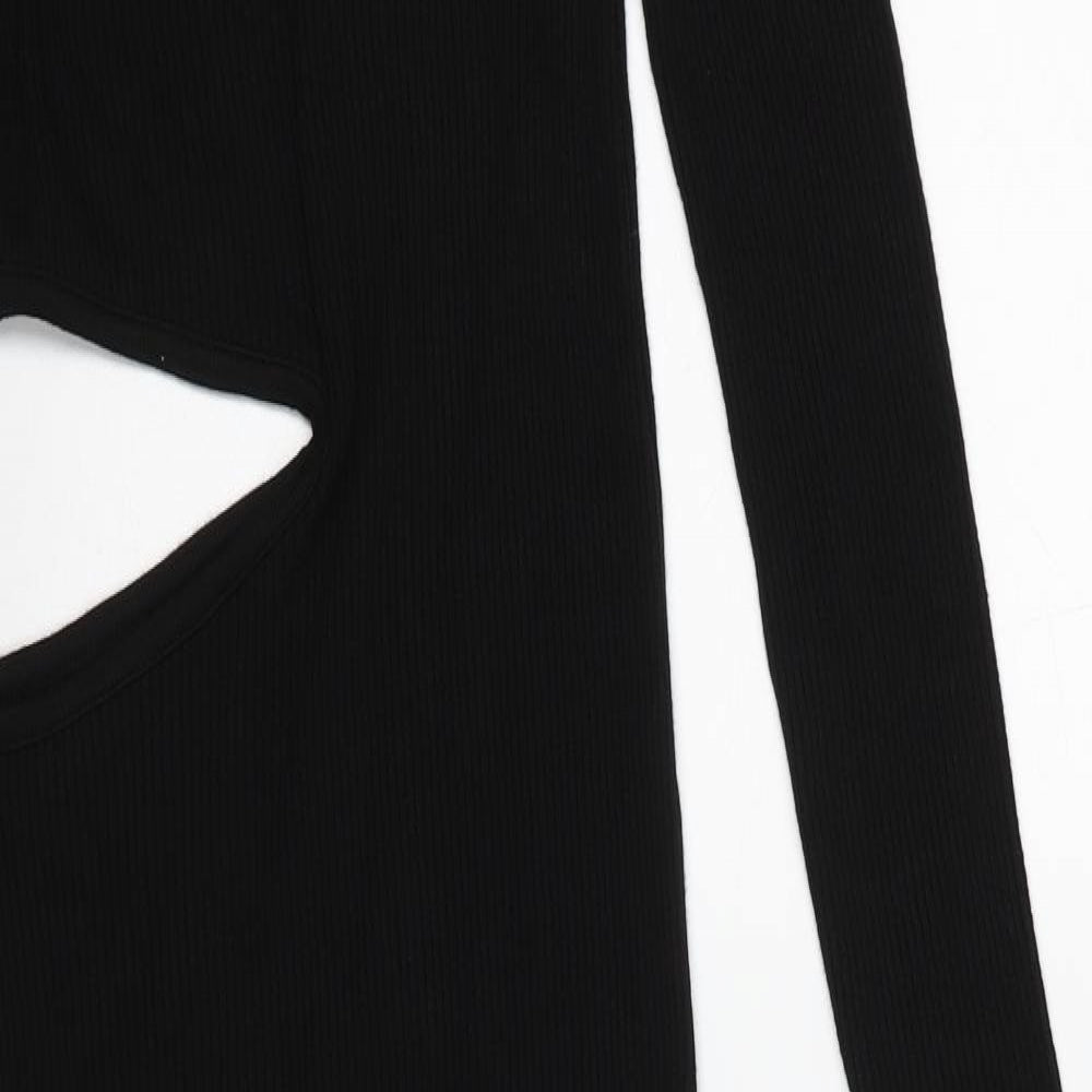 Stradivarius Womens Black Viscose Sheath Size M Sweetheart Pullover