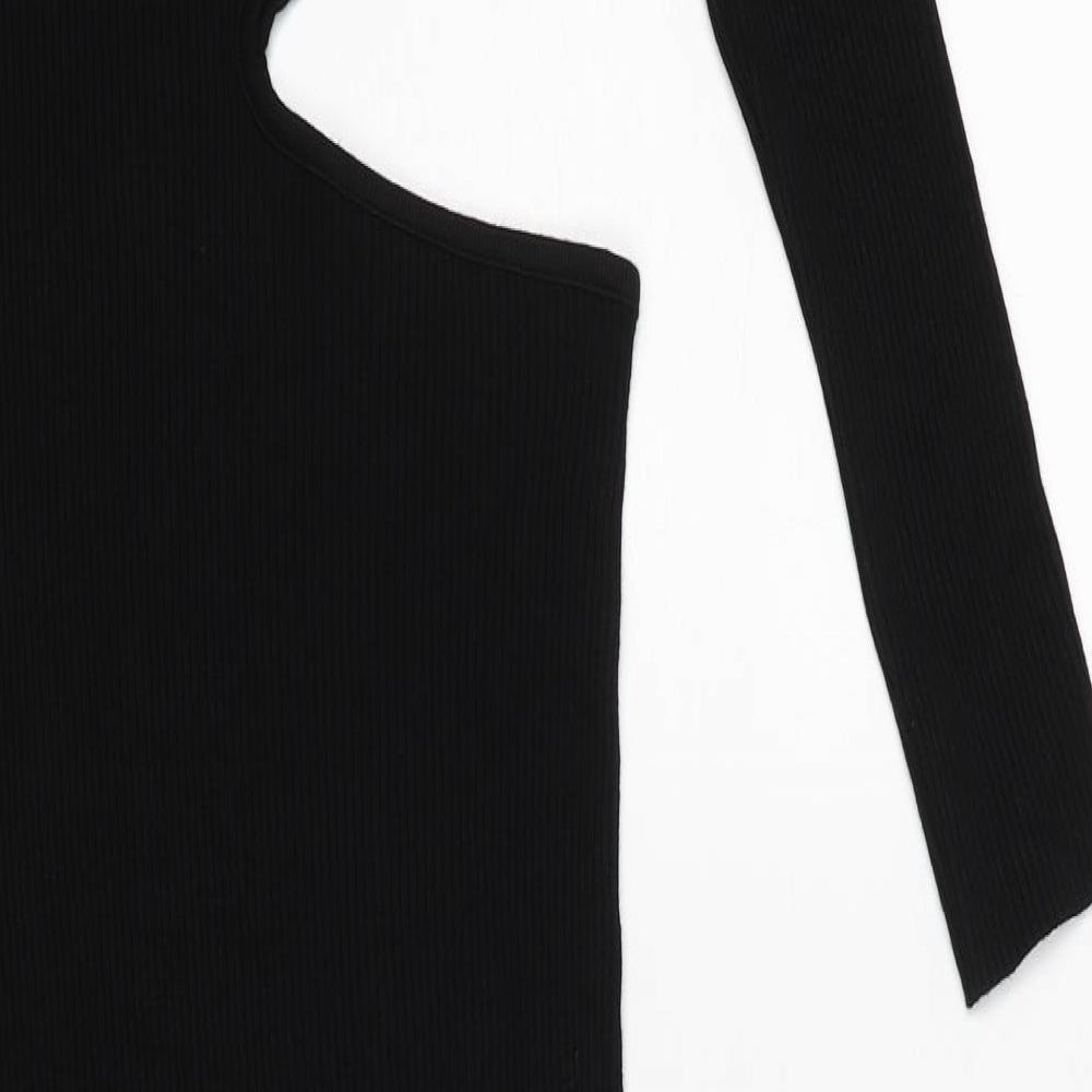 Stradivarius Womens Black Viscose Sheath Size M Sweetheart Pullover