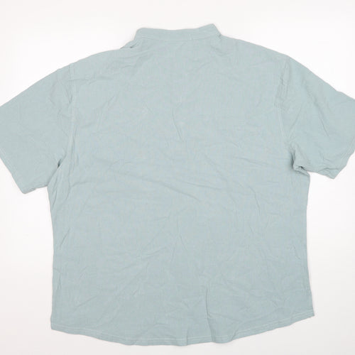 Siimhwrss Womens Blue Polyester Basic Blouse Size 3XL Round Neck